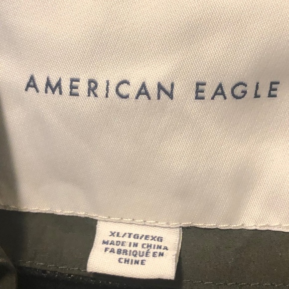 Army Green American Eagle Rain Jacket (Fall 2019) - Picture 2 of 3